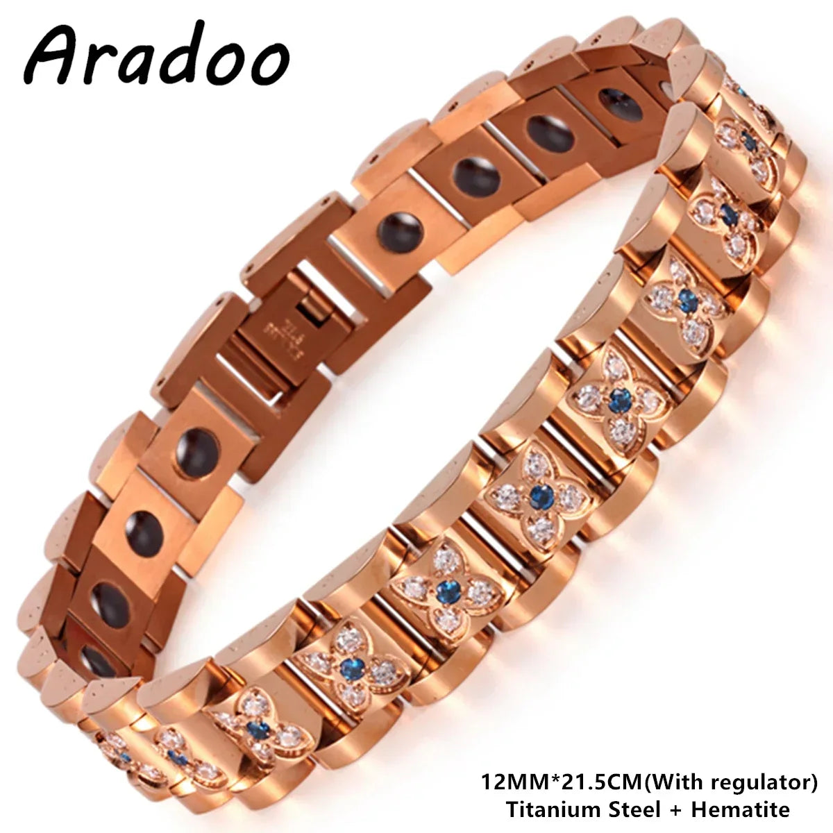 ARADOO Titanium Steel Watch Band Men's Bracelets Stainless Steel Magnetic Wristband Bracelet Gentlemen Jewelry Gifts