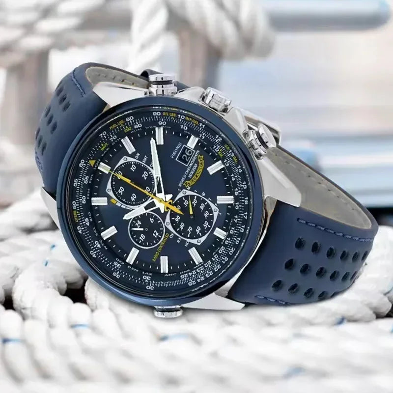 2025 High Quality Men's Quartz Watch Luxury Trend Luminous Multi-Function Chrono Stainless Automatic Watch Christmas Gifts