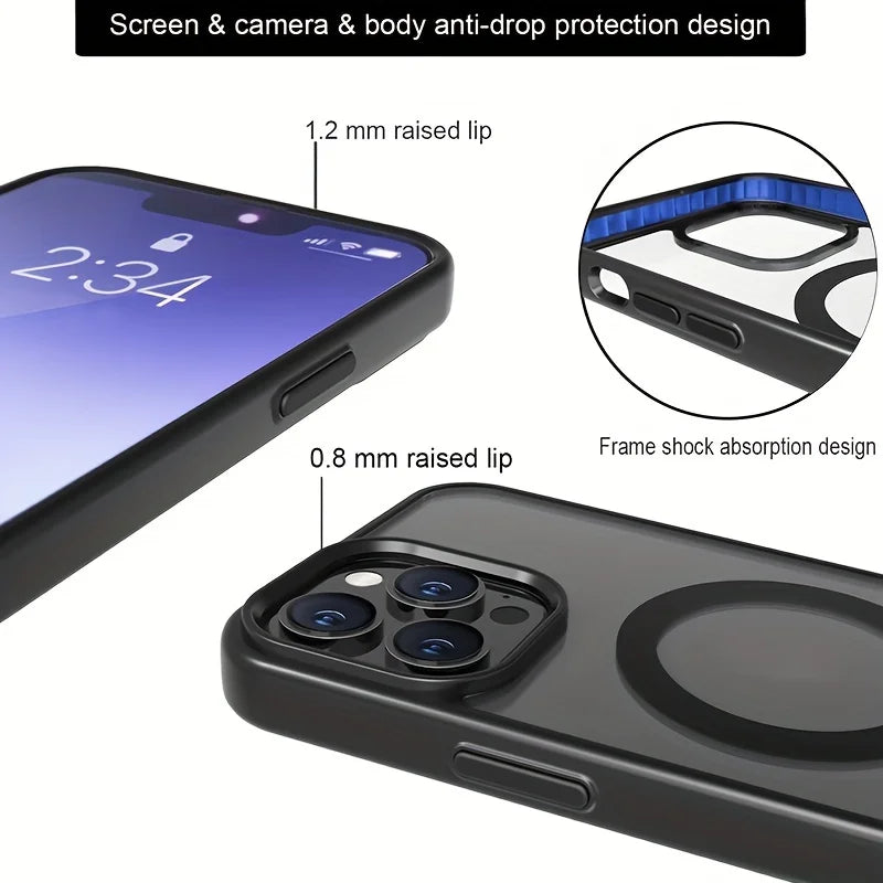 2 In 1 Magnetic Phone Case with Metal Kickstand for iPhone 15  Pro Max 14 Plus 13 11 12 Mini Slim Mobile Stand Cases Back Cover