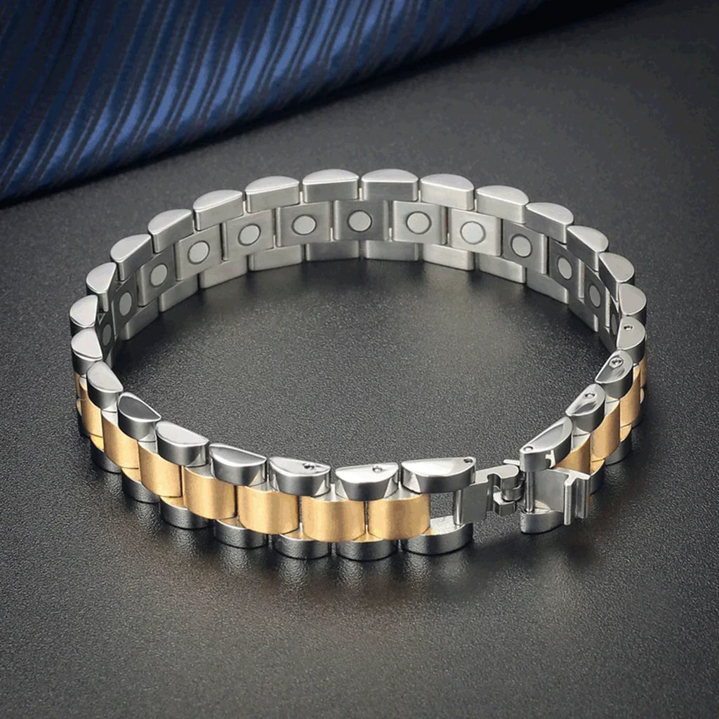 ARADOO Titanium Steel Watch Band Men's Bracelets Stainless Steel Magnetic Wristband Bracelet Gentlemen Jewelry Gifts
