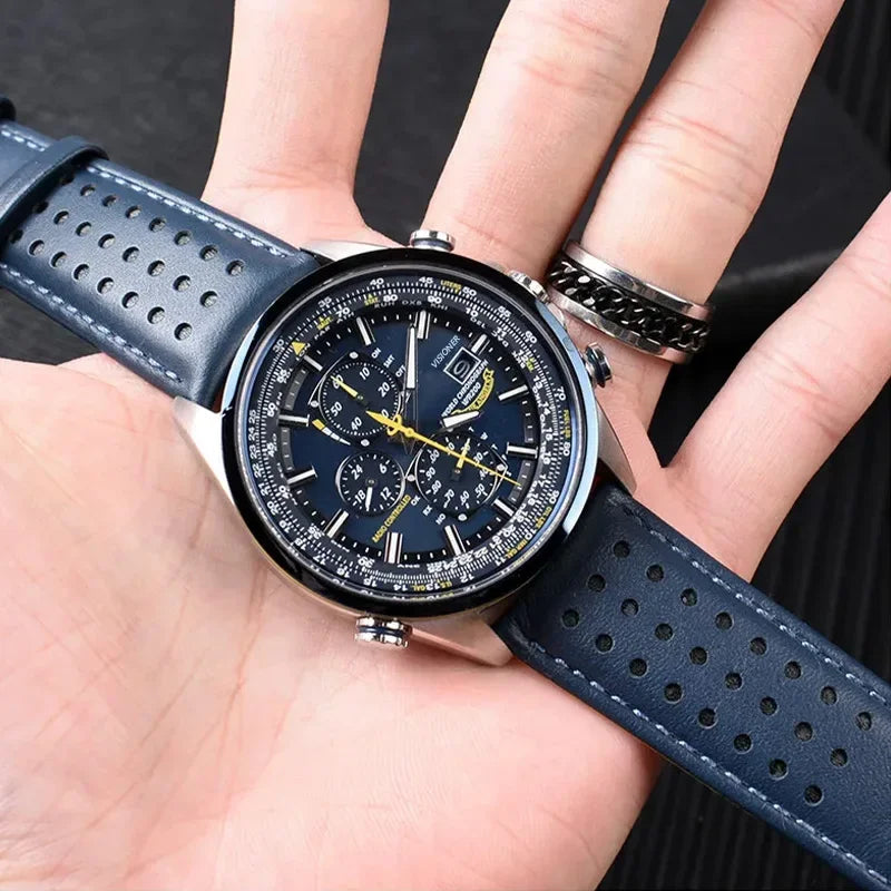 2025 High Quality Men's Quartz Watch Luxury Trend Luminous Multi-Function Chrono Stainless Automatic Watch Christmas Gifts